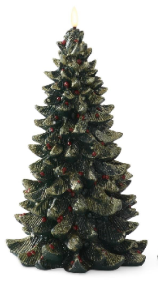 Glittered Green LED Christmas Trees