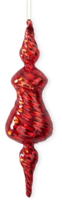 Assorted Red Glass Finial Ornaments