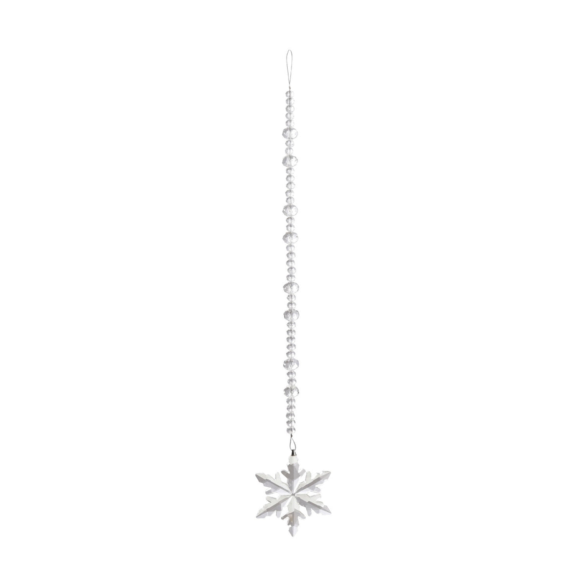 Hanging Crystal Beaded Drop with Snowflake