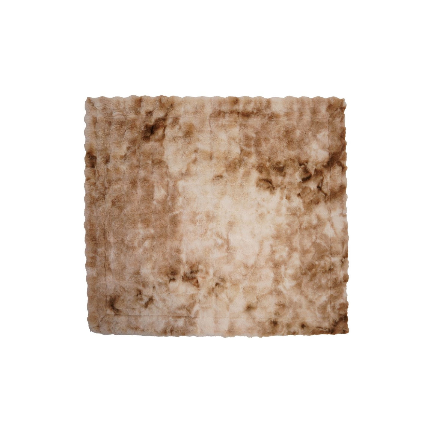 60"L x 50"W Faux Fur Throw with Acid Wash Effect & Velvet Back