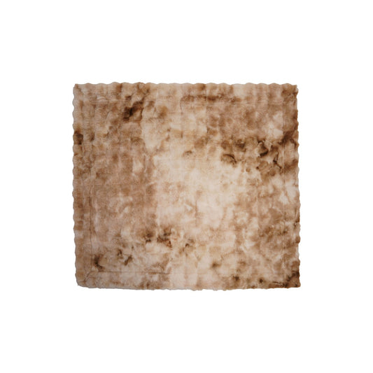 60"L x 50"W Faux Fur Throw with Acid Wash Effect & Velvet Back