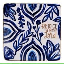 Rejoice in the Lord Blue Trinket Tray