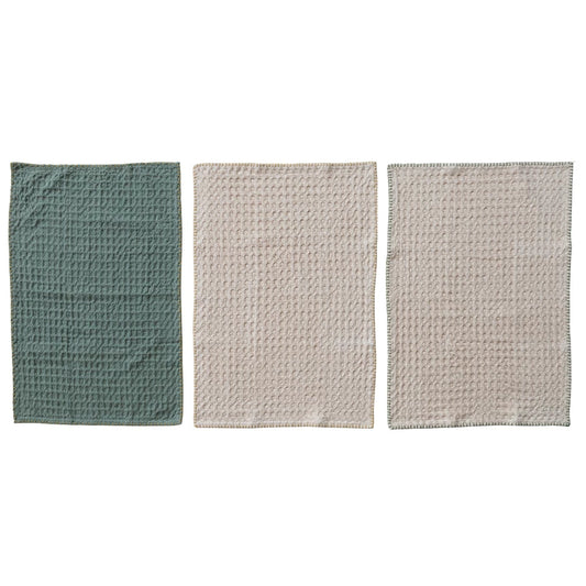 Waffle Weave Tea Towels, Set of 3