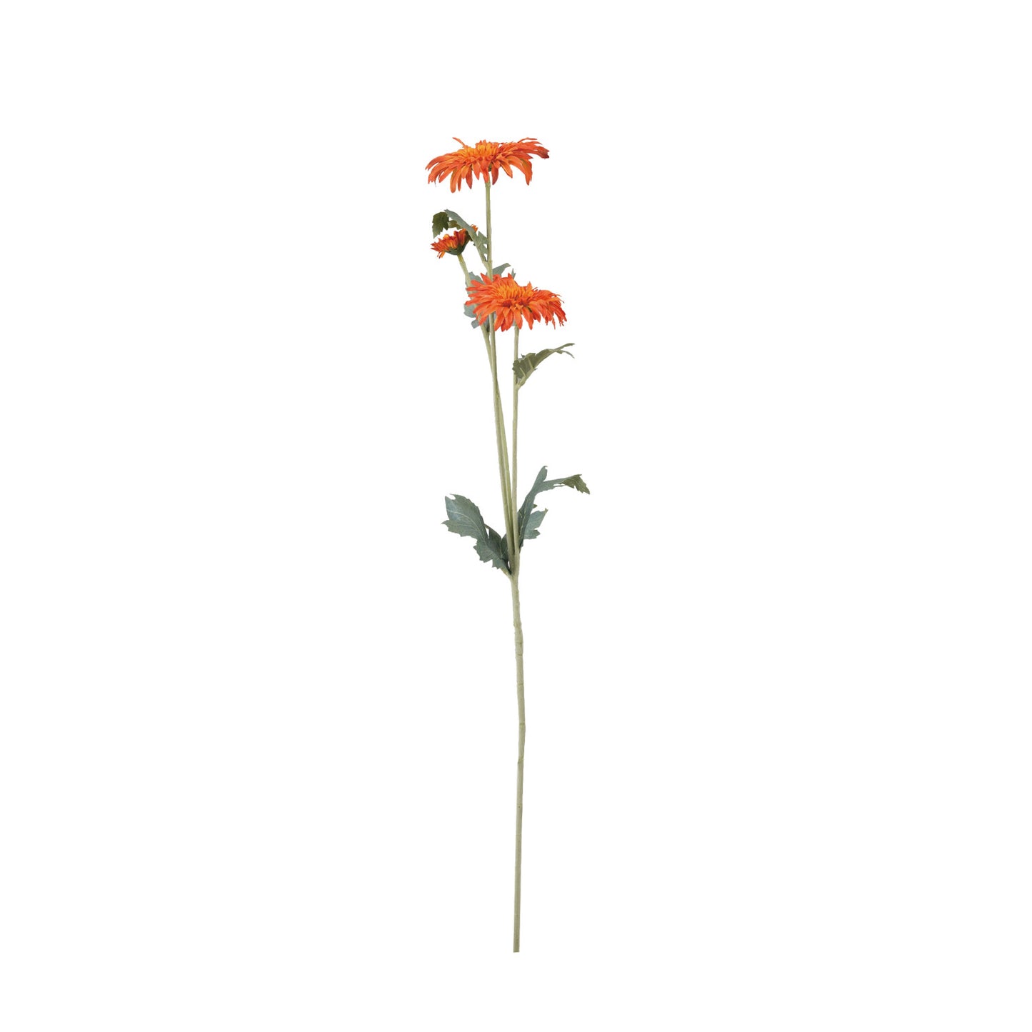 Faux Sunflower Stem, Orange Color