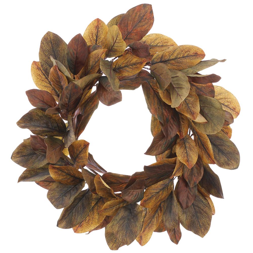 Magnolia Leaf Wreath Brown Green