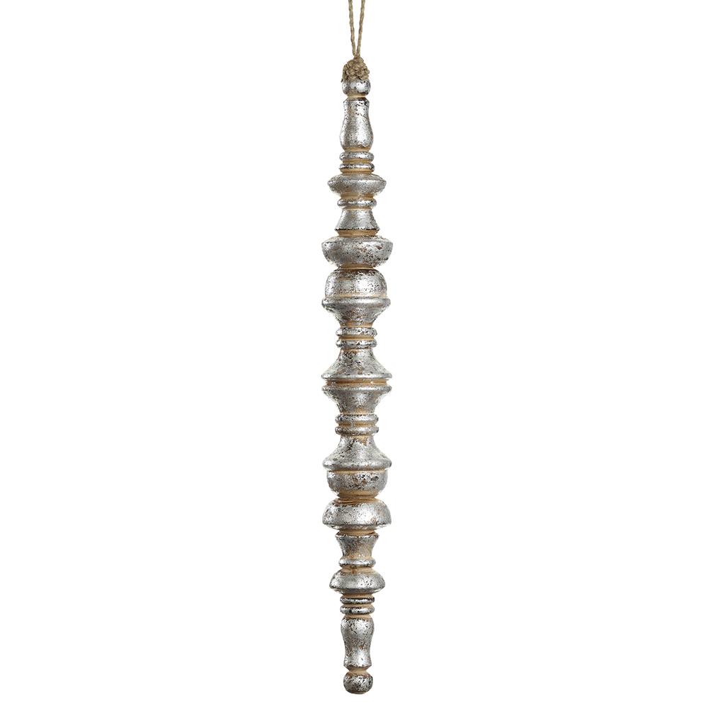 Wood Final Ornament Silver Brown