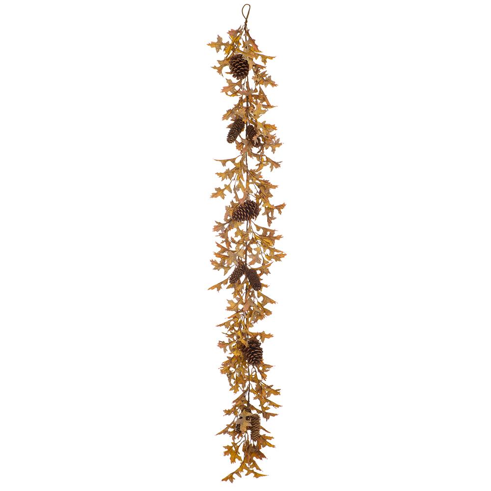 Oak Leaf Garland With Pine Cone