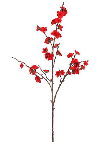 Velvet Plum Blossom Spray Red