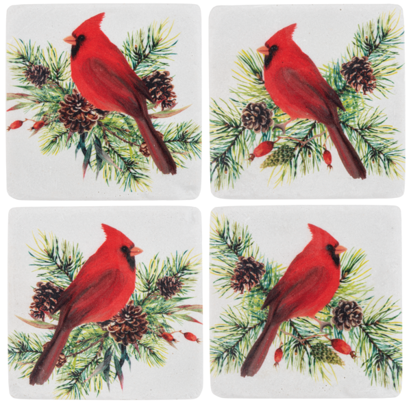 Cardinal Coaster 4PC Set