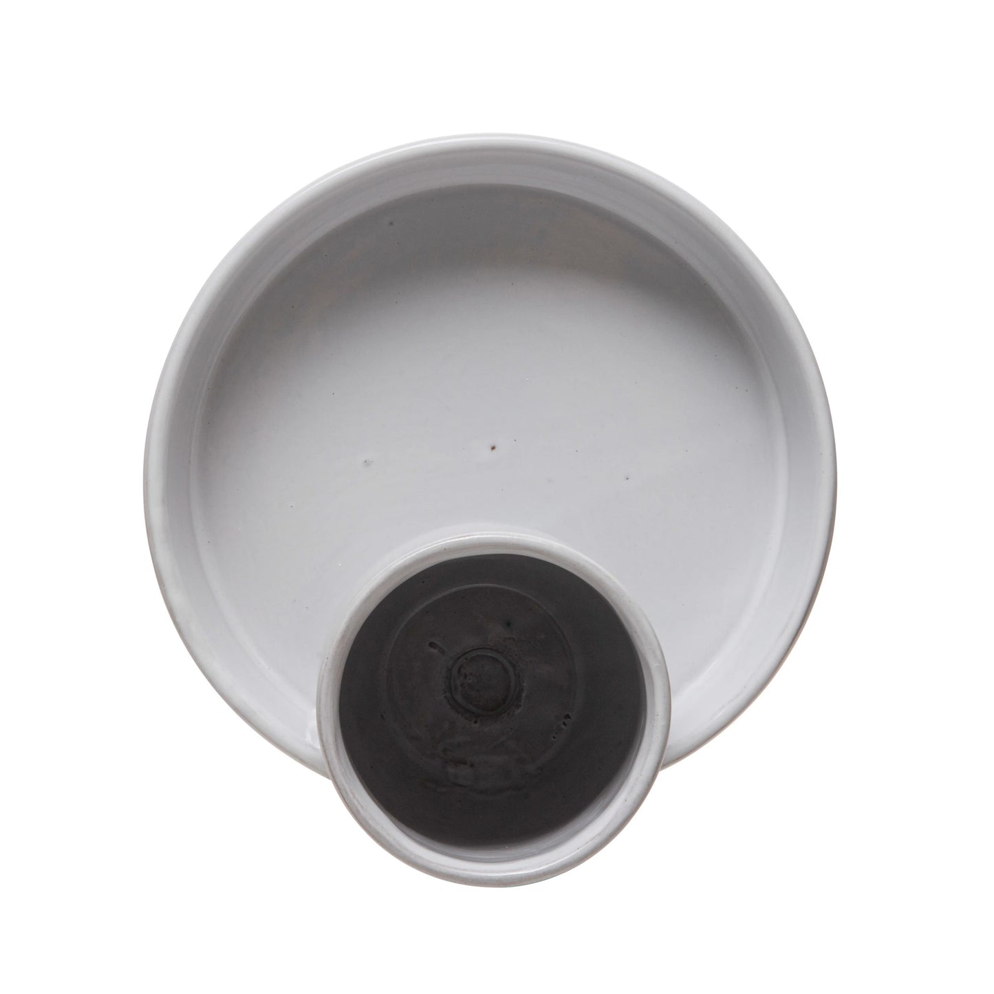 Terracotta Tray, 2 Compartments, Reactive Glaze