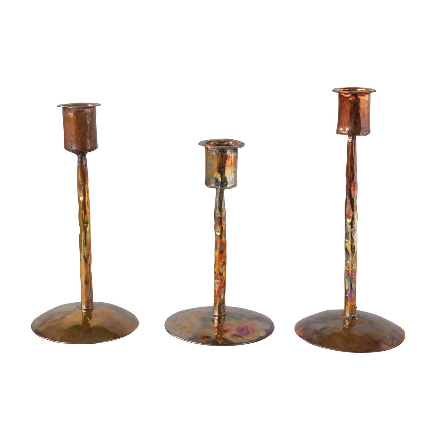 Metal Taper Candle Holders, Set of 3