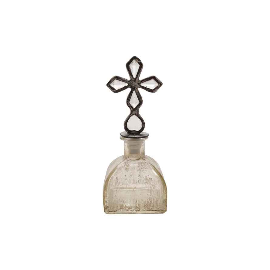 Decorative Glass Bottle with Zinc Alloy Stopper