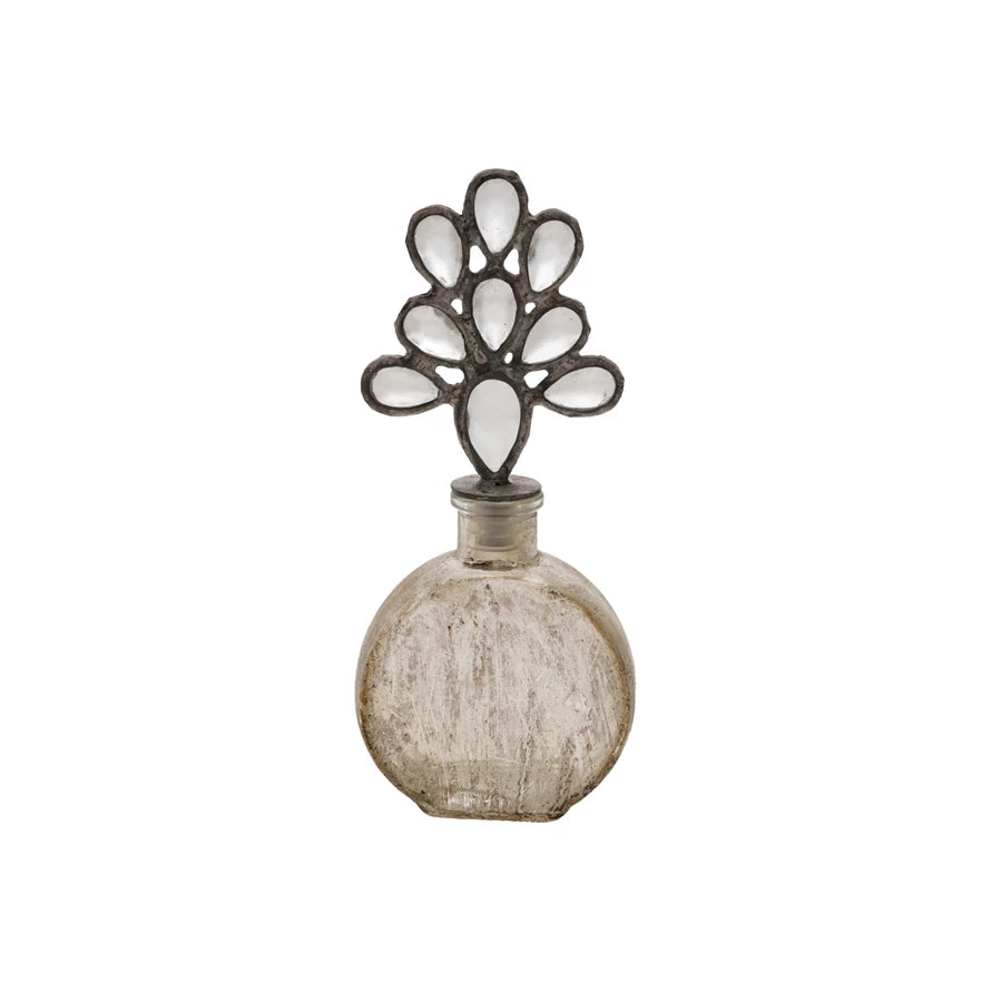 Decorative Glass Bottle with Zinc Alloy Stopper