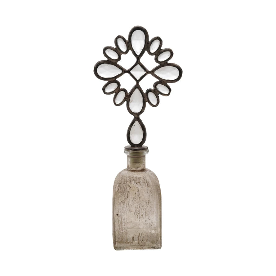 Decorative Glass Bottle with Zinc Alloy Stopper