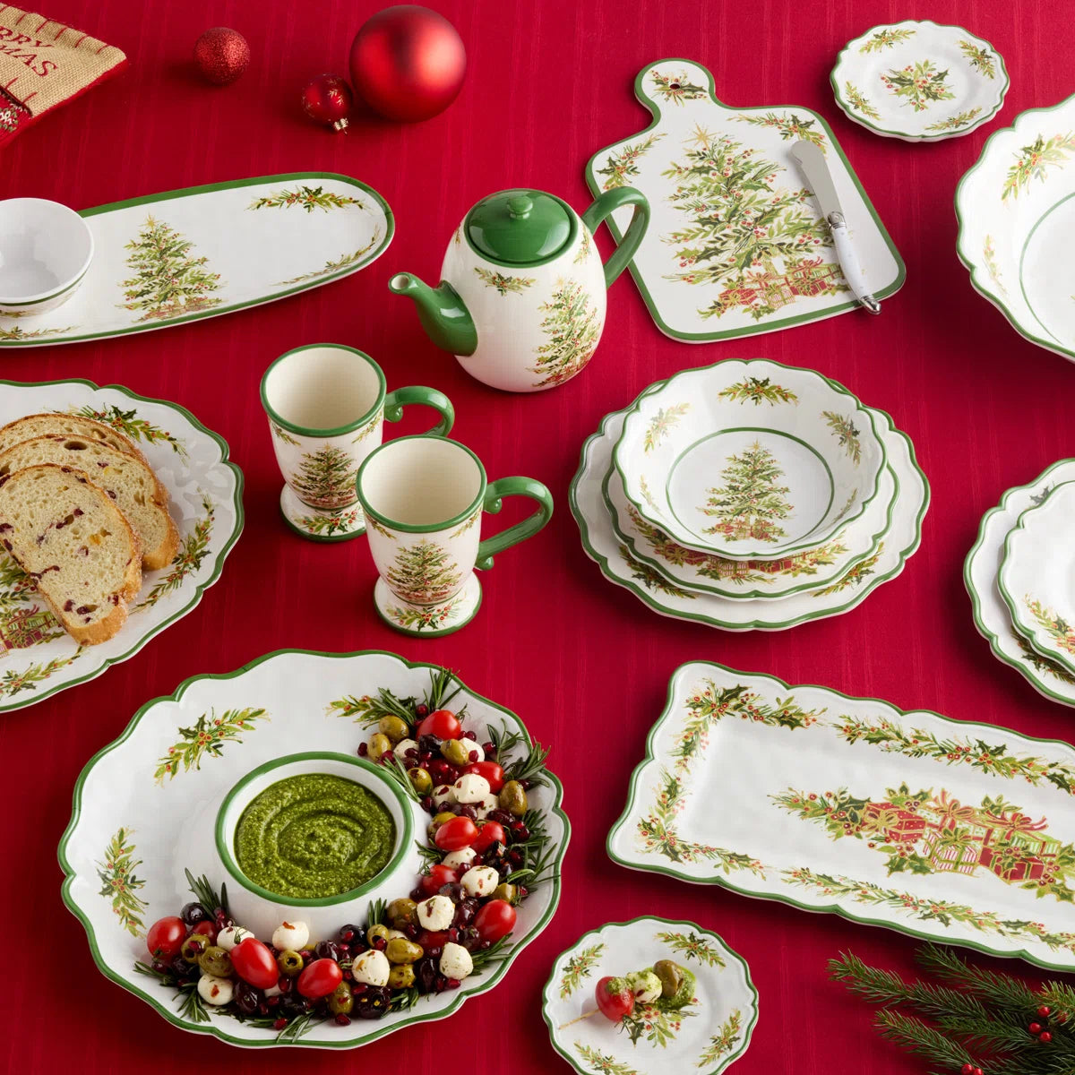 Holly Tree Melamine Dinnerware Collection