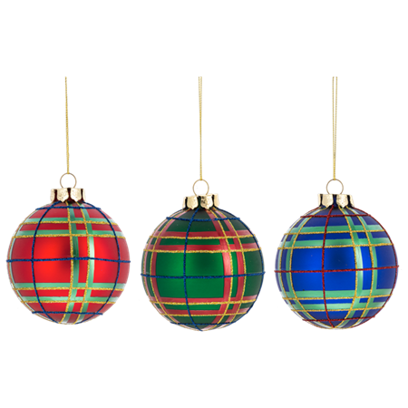Plaid Ball Ornament