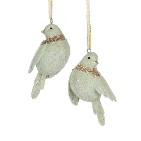 Glittered Bird Ornaments