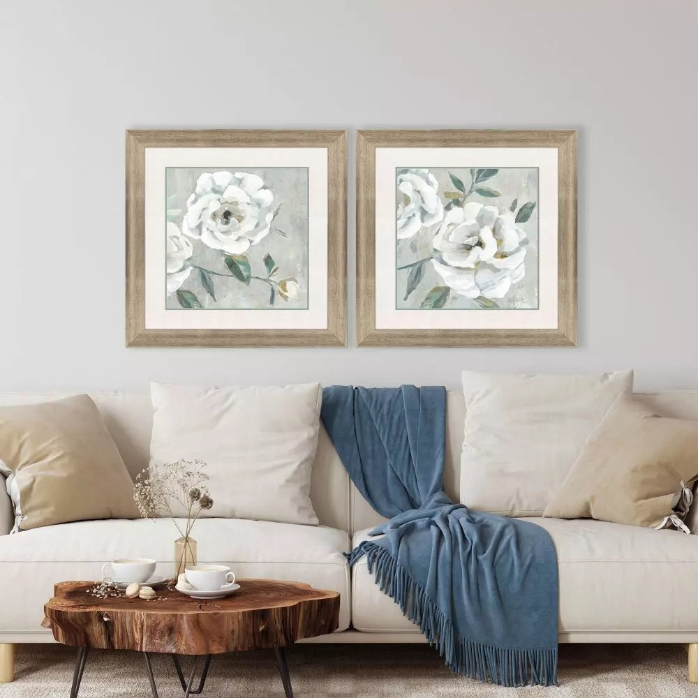 White Floral Art Work