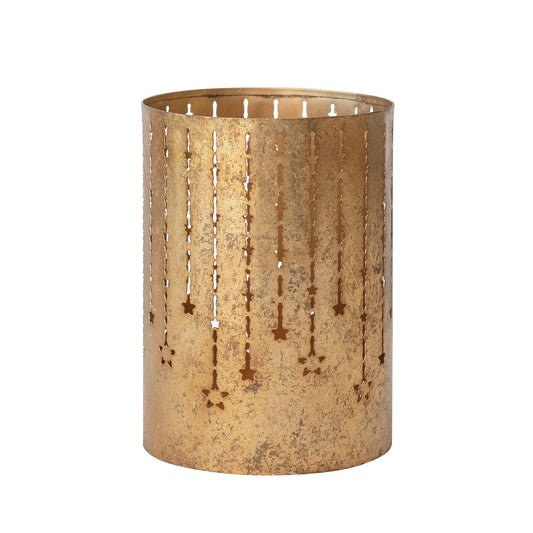 Textured Metal Tealight/Votive Holder with Cut-Outs