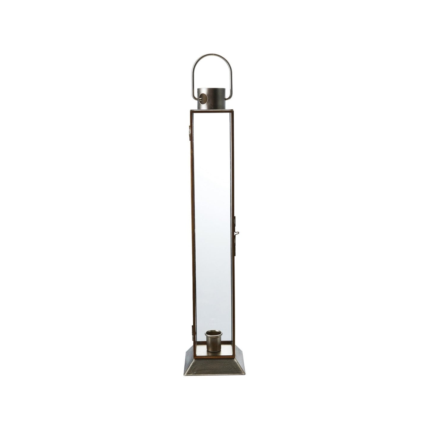 Metal & Glass Lantern Taper Holder, Gold Finish