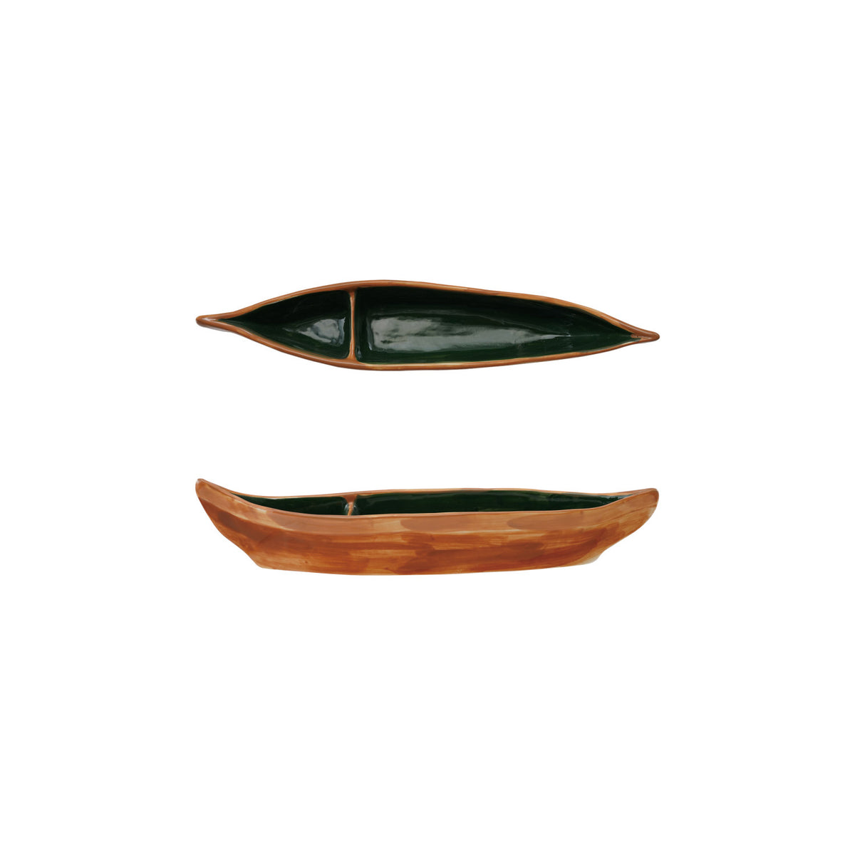 Stoneware Canoe Shaped Dish