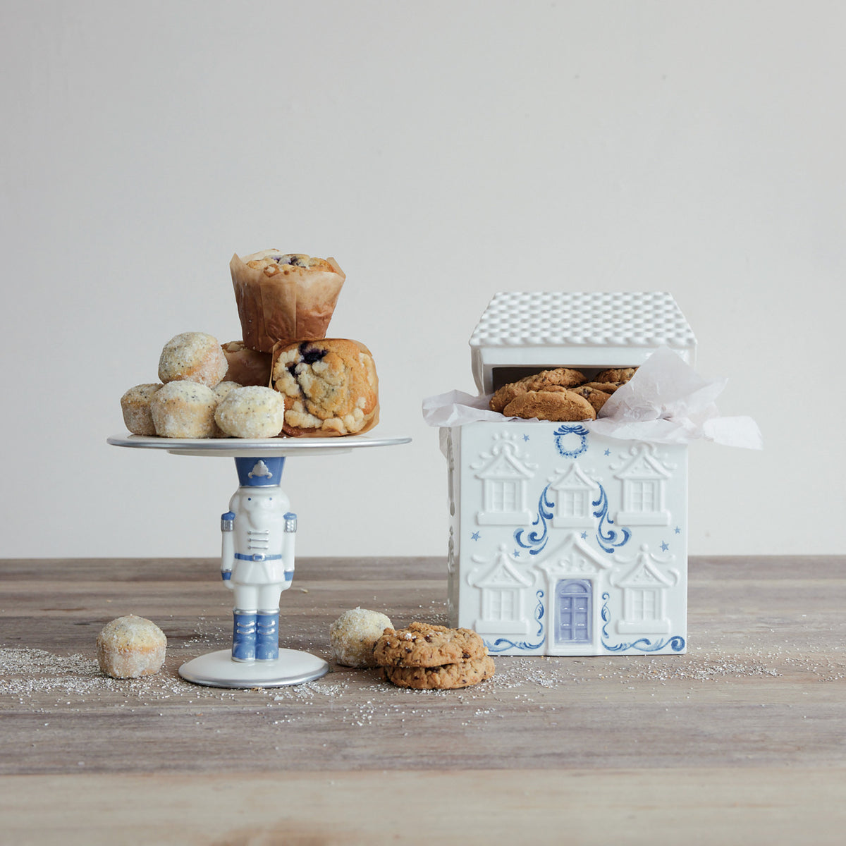 Ceramic House Shaped Cookie Jar
