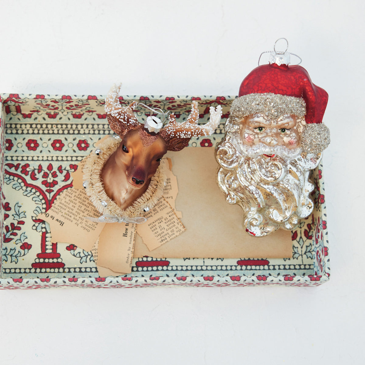 Mercury Glass Santa Head Ornament