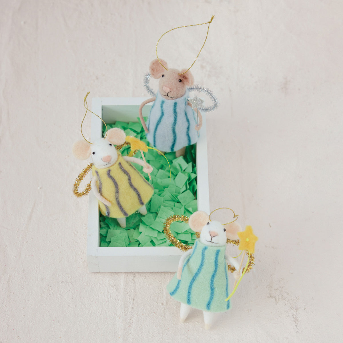 Wool Felt Fairy Mouse Ornament