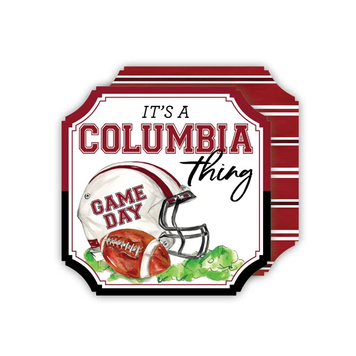 It's A Columbia Thing Maroon and Black Tile Die-Cut Coasters