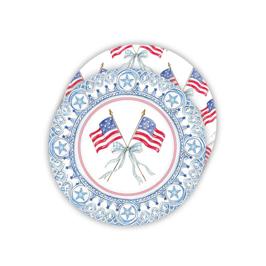 Round Coaster-Handpainted Patriotic Coasters, 20 Pack