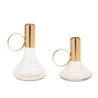 Iron and Glass Taper Candle Holder - Set of TWO