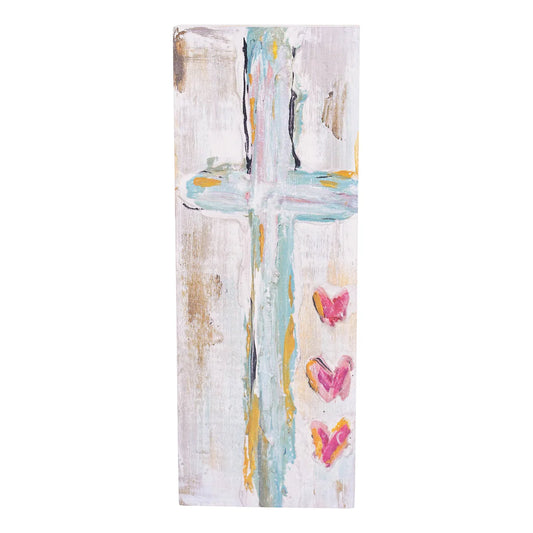 Hearts Cross Wood Block