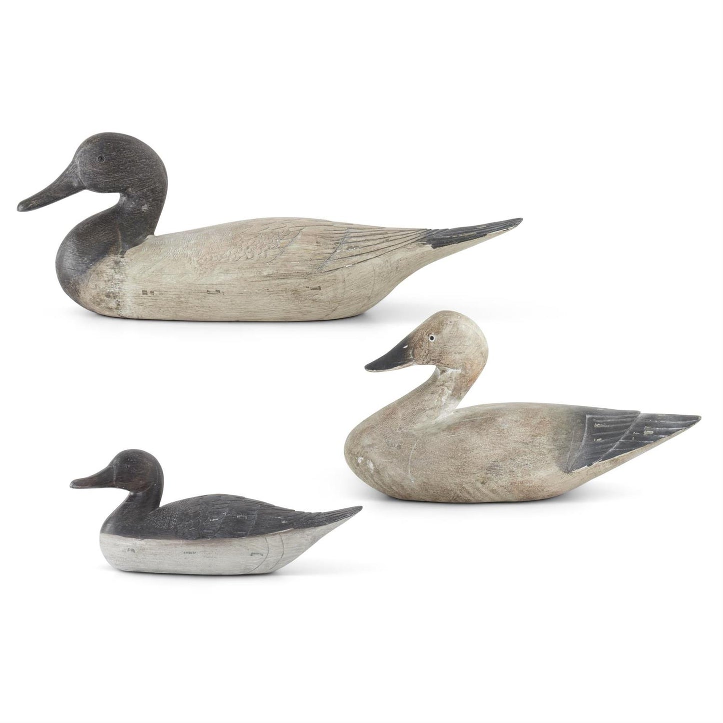 Antiqued Gray and Cream Duck Decoys