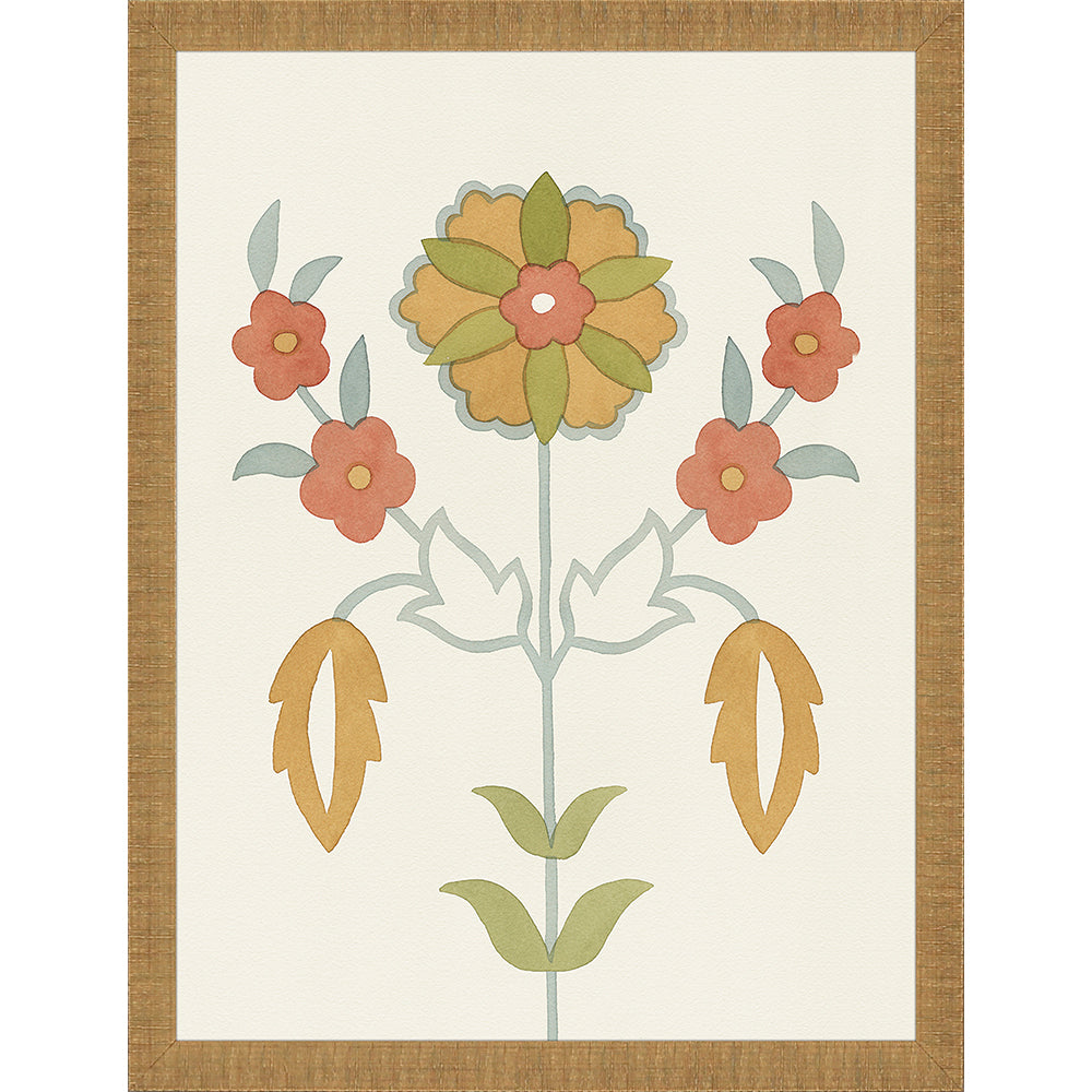 Folk Flourish Frame Flower Art