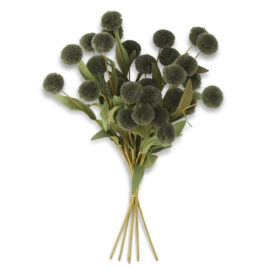 Green Pompom Bundle with Eva Leaves