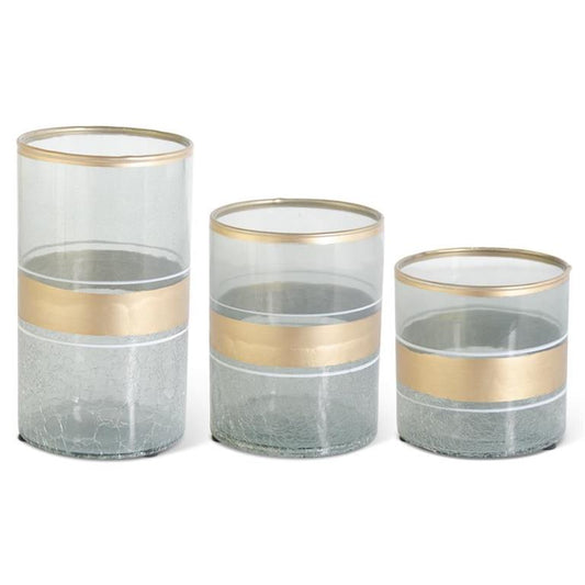 Aqua Crackled Glass Containers