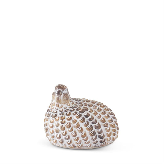 Whitewashed Resin Quail