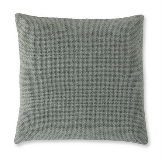 Square Green Woven Pillow