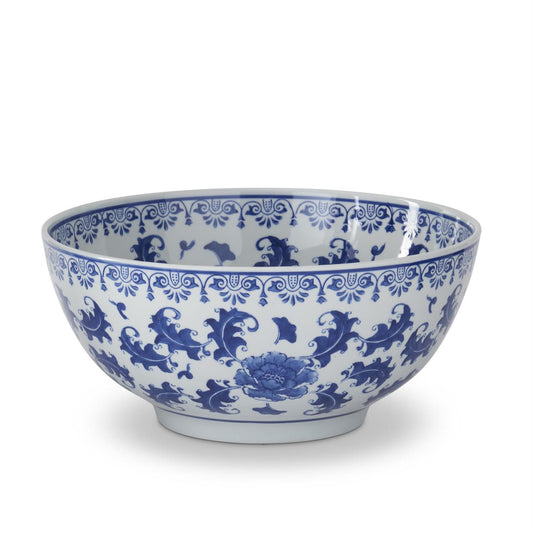 Blue & White Chinoiserie Ceramic Bowl