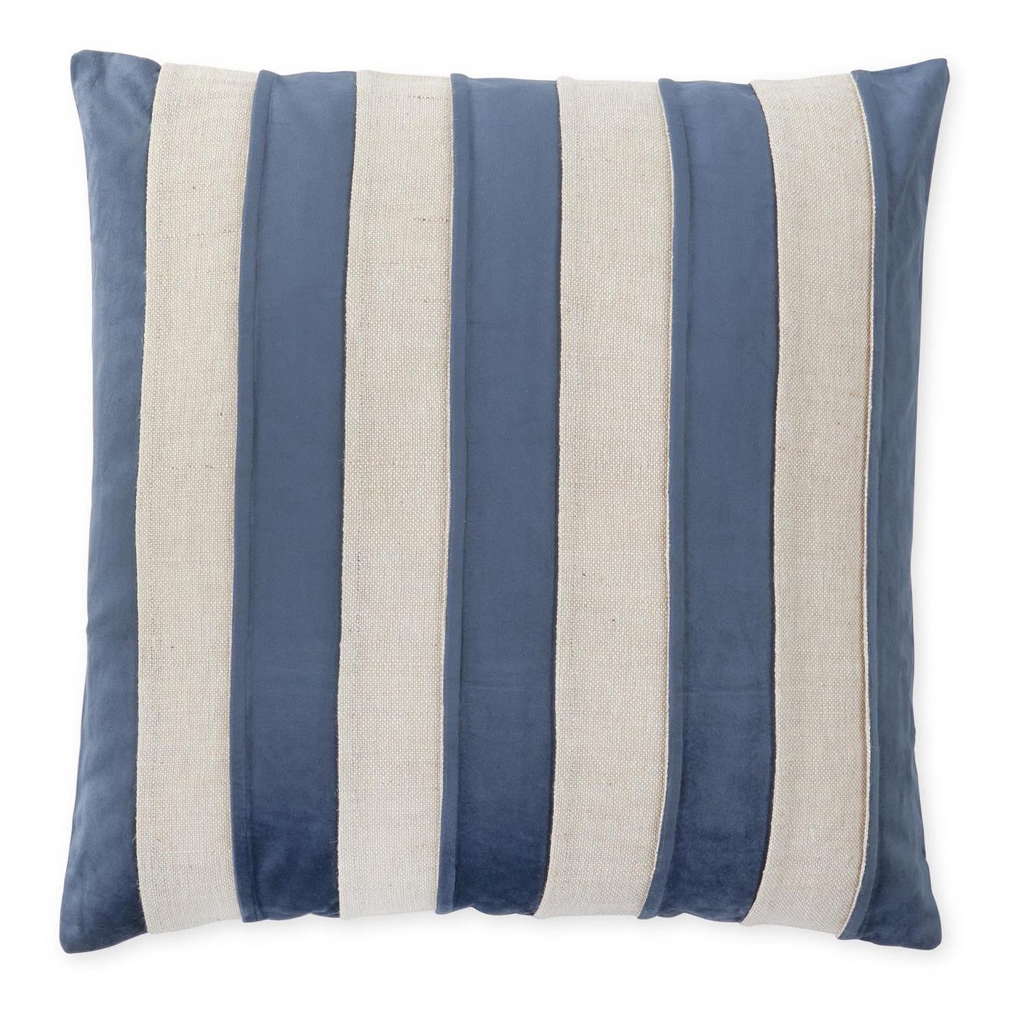 Velvet and Natural Cotton Striped Pillow