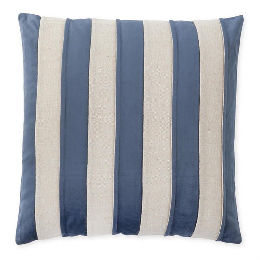 Velvet and Natural Cotton Striped Pillow