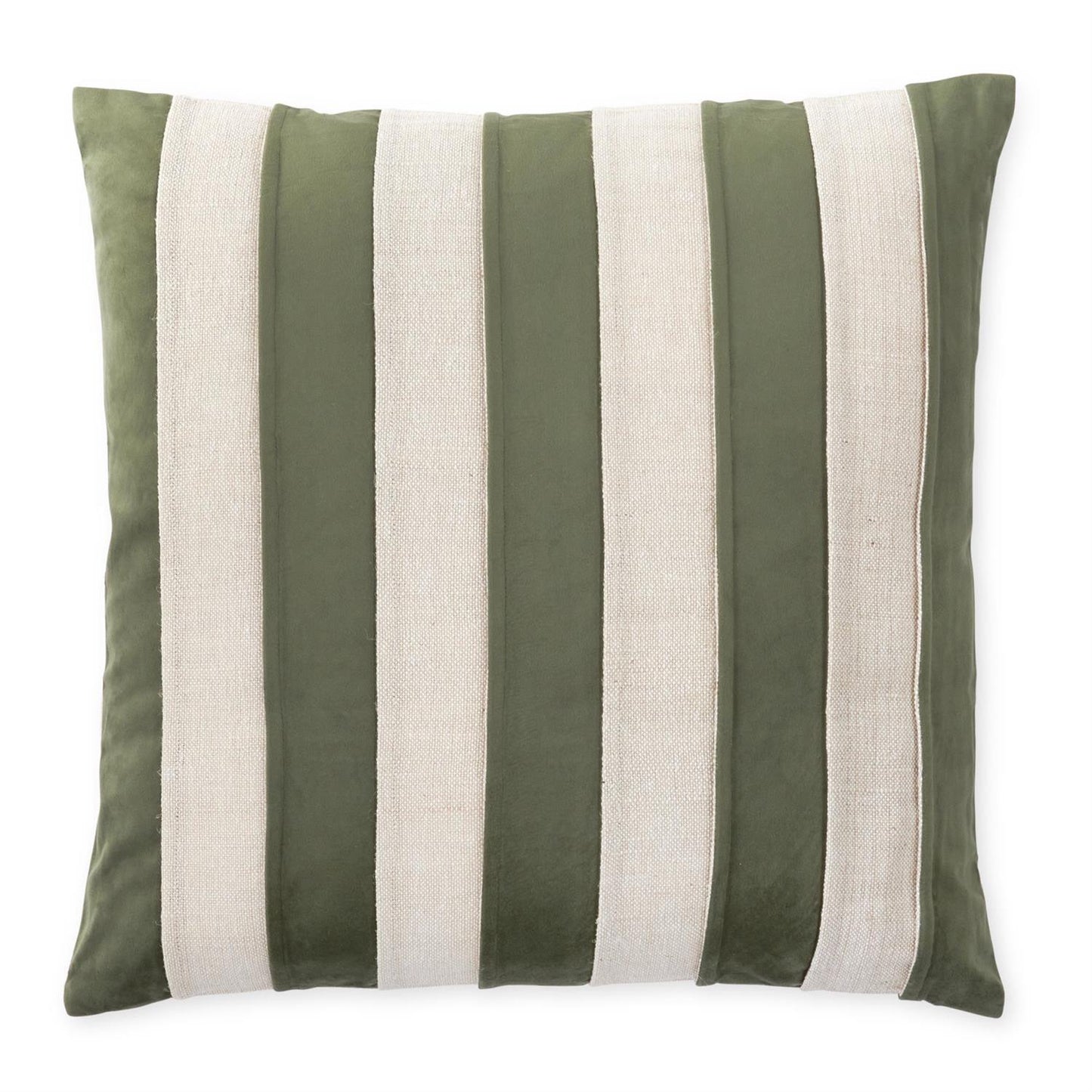 Velvet and Natural Cotton Striped Pillow