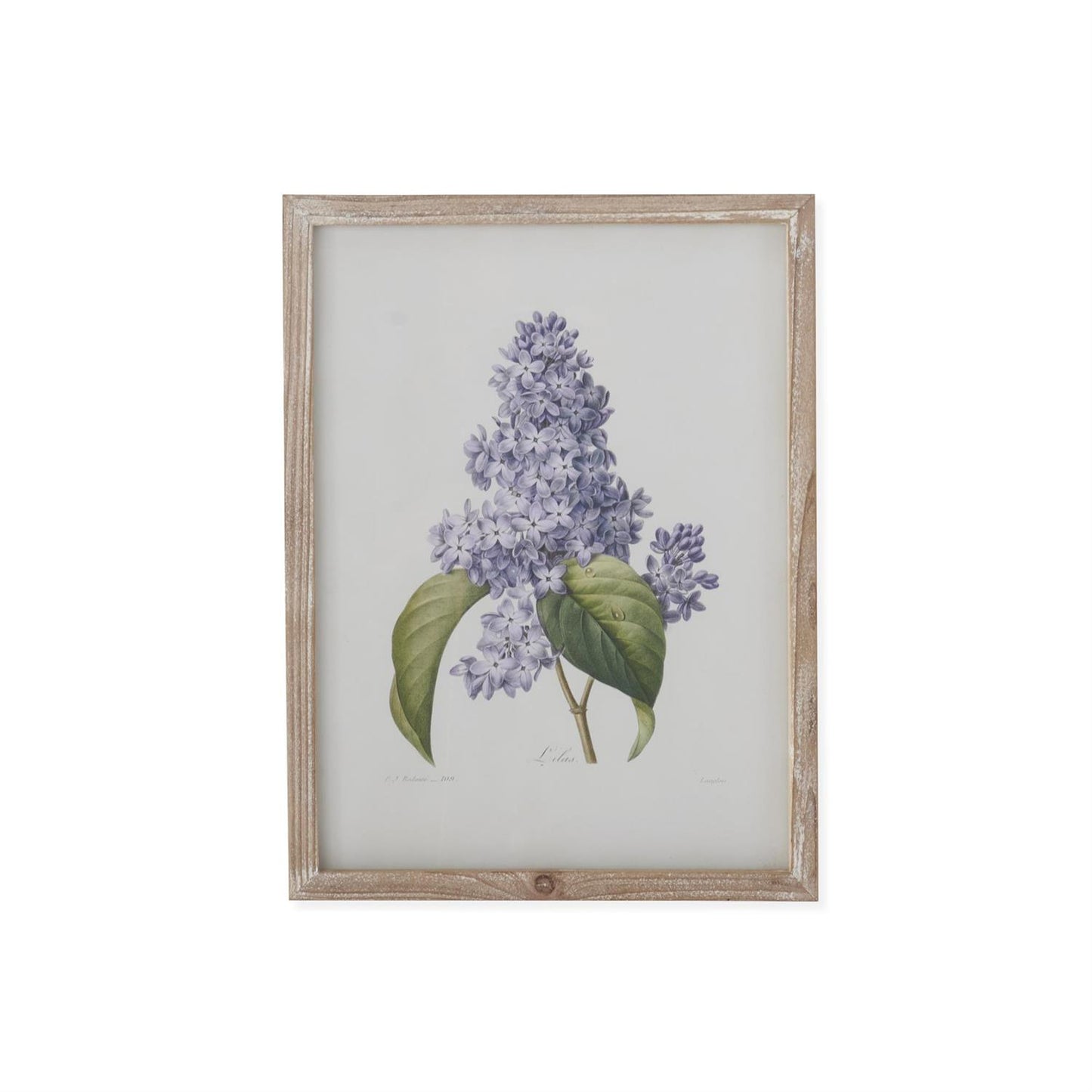 Purple Botanicals in Natural Wood Frame