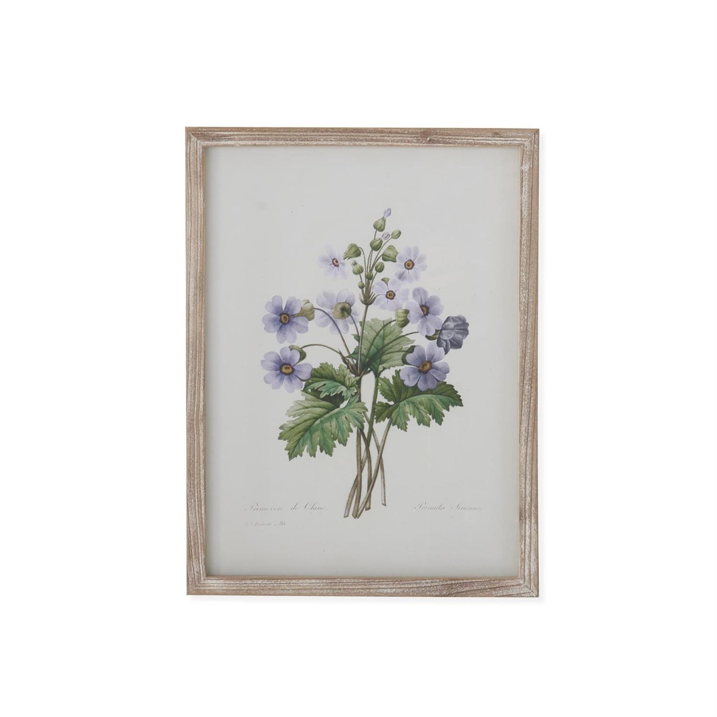 Purple Botanicals in Natural Wood Frame