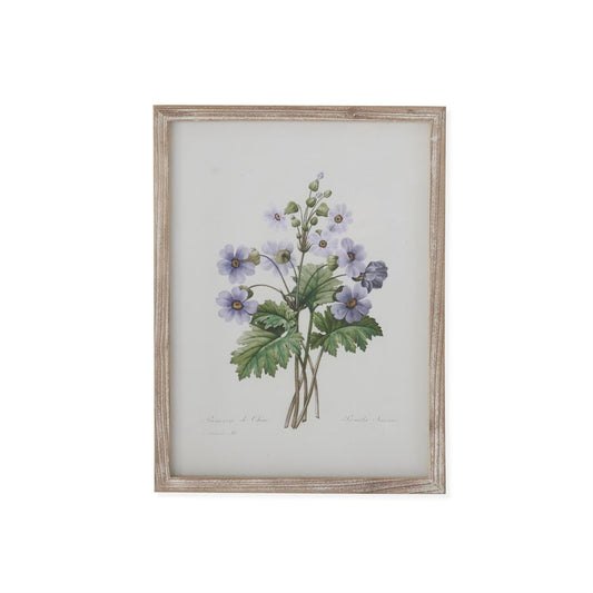 Purple Botanicals in Natural Wood Frame
