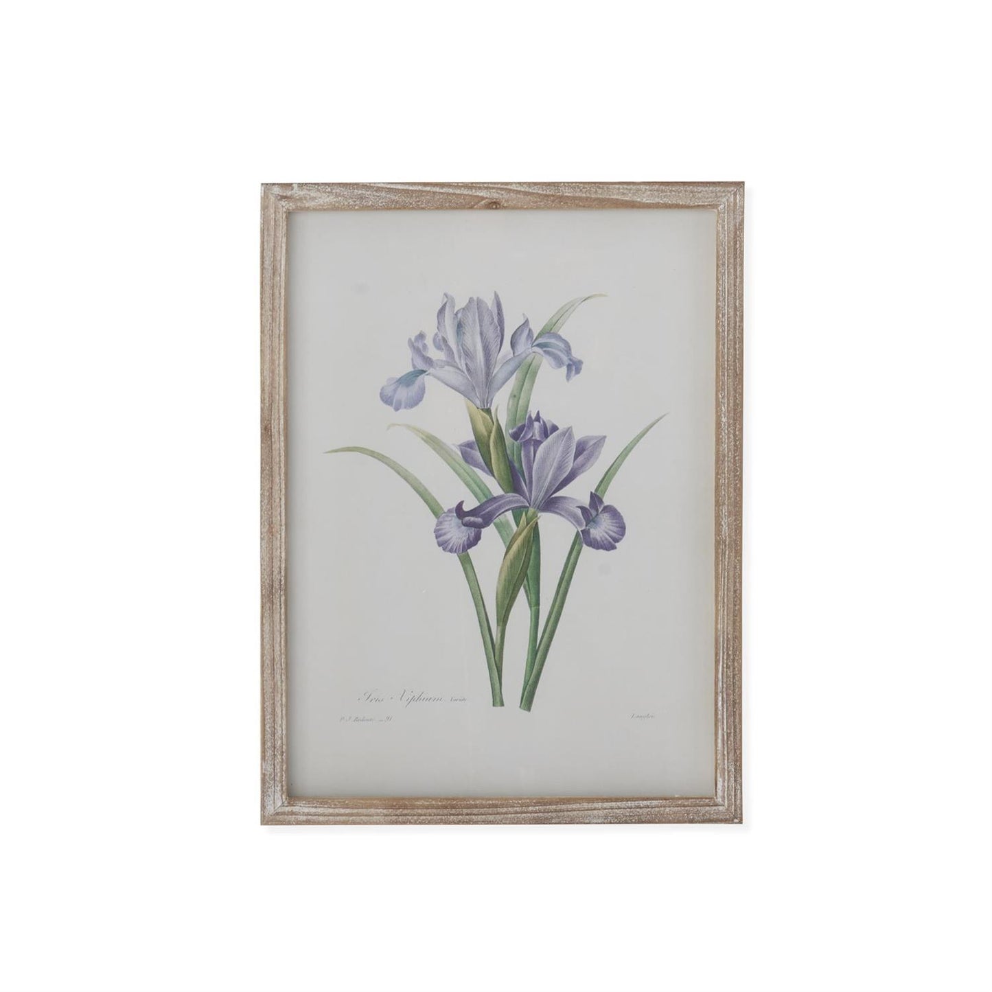 Purple Botanicals in Natural Wood Frame