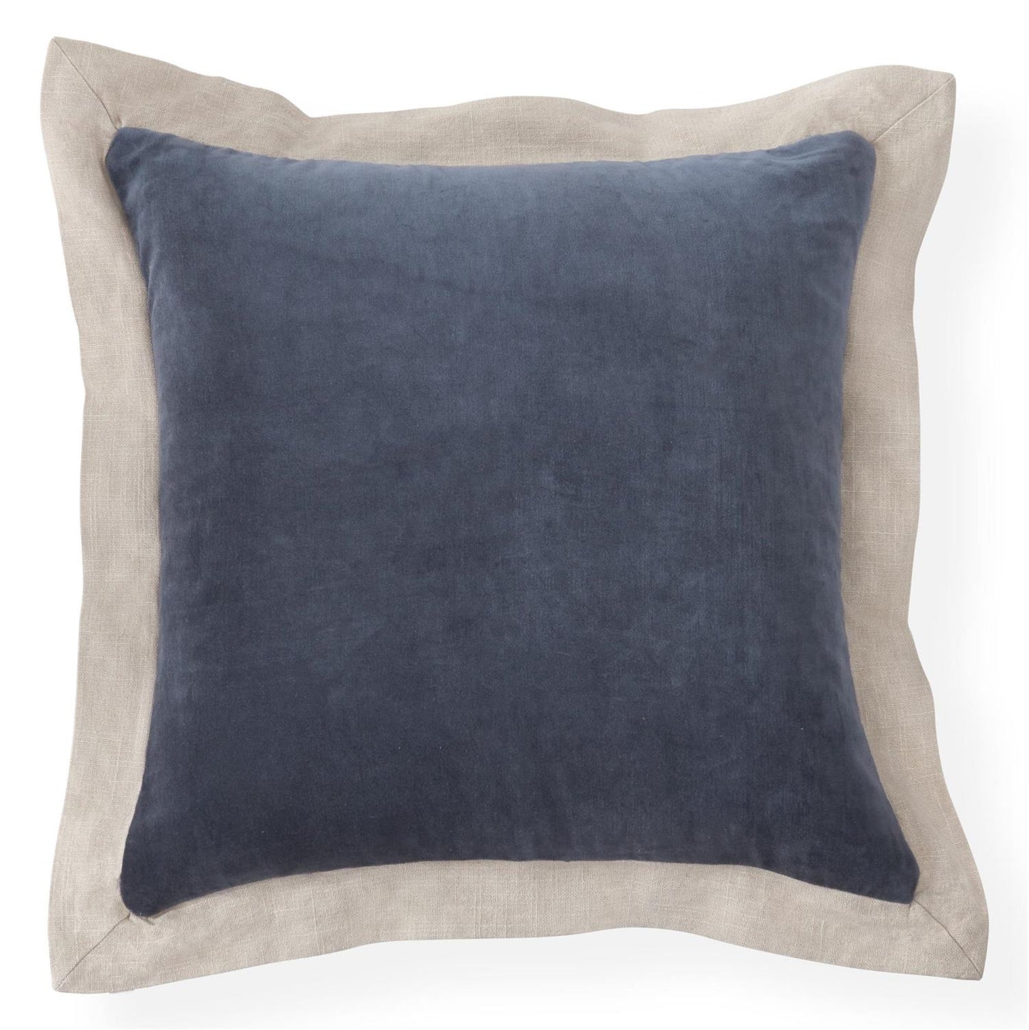 Cotton Velvet Pillow w/ Burlap Flange