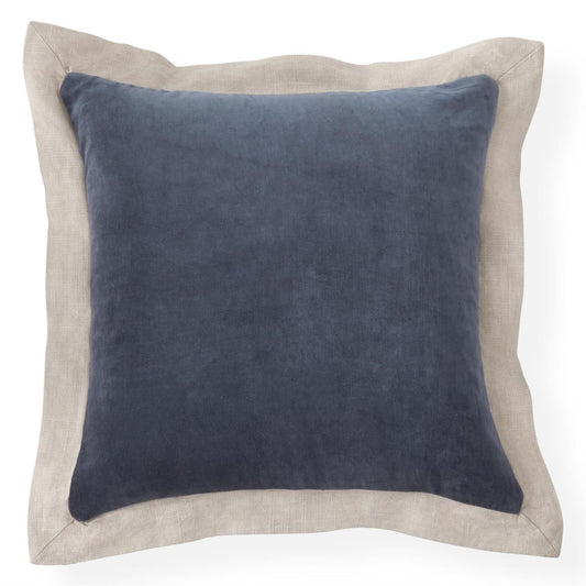Cotton Velvet Pillow w/ Burlap Flange