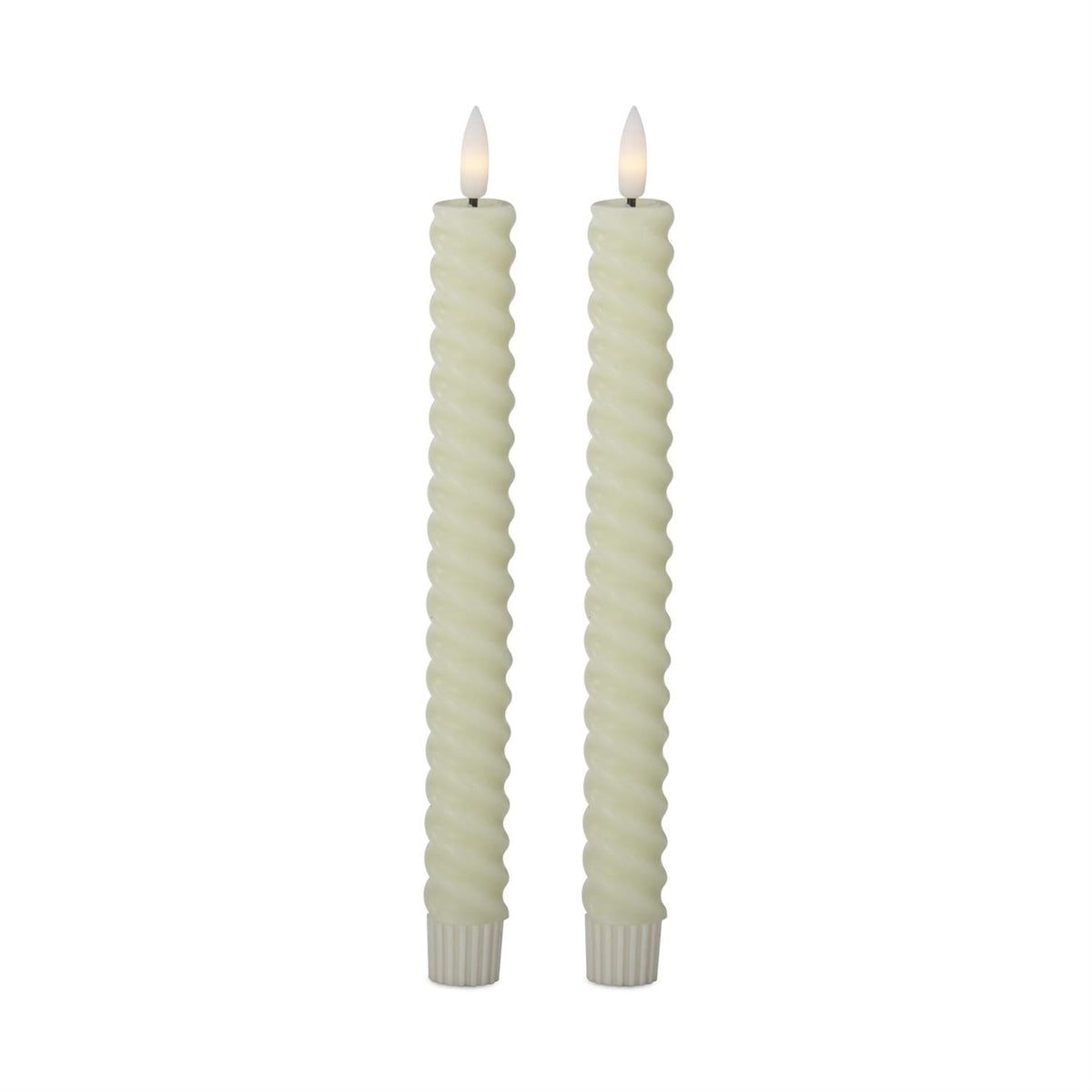 Cream Spiral LED Taper Candles