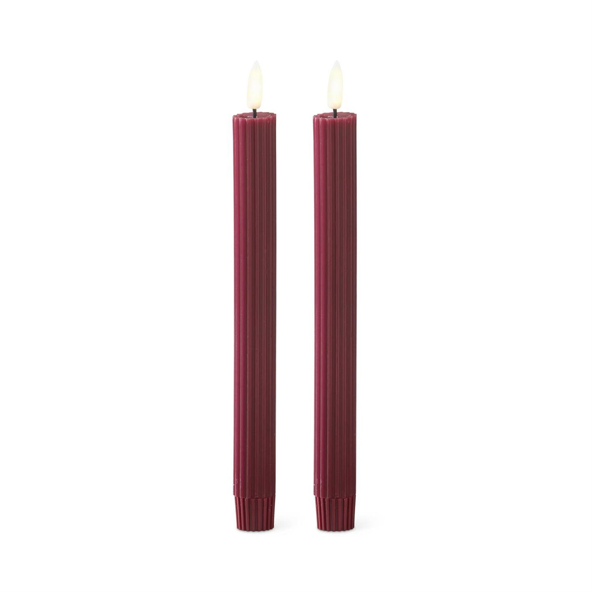 Burgundy Thin Line LED Taper Candle